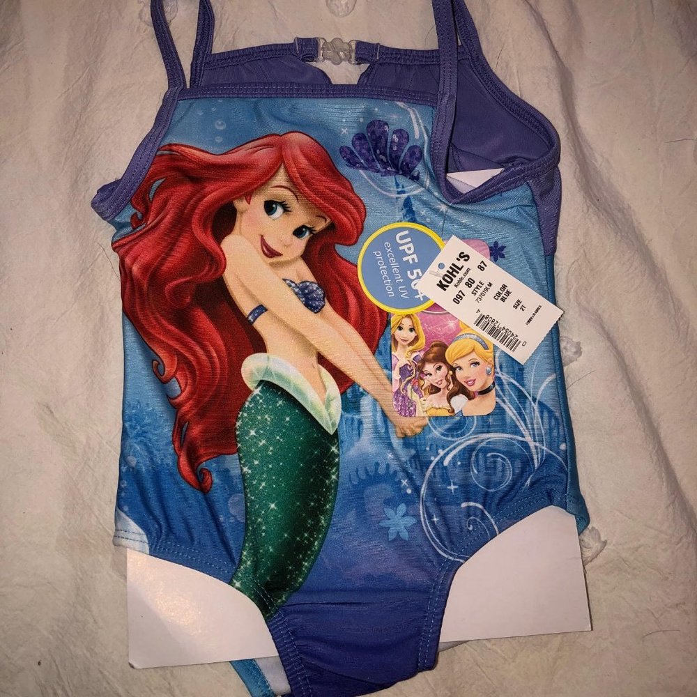 Brand new with tags ARIEL Little Mermaid bathing suit, 2T